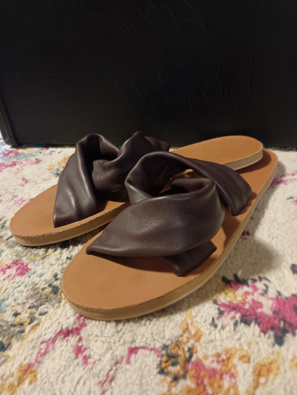 Sseko- Women’s Knotted Slide Sandals in Plum Purple- Size 10